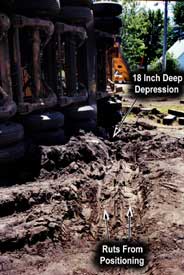 Photo 7 -- Soft topsoil in construction area. 