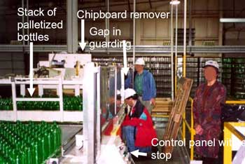 Photo 1. View of depalletizer from operator’s platform.