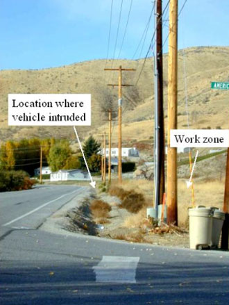 Photograph 3. The location of the work zone, after the incident.
