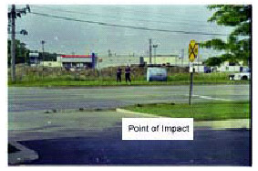 Figure 2 showing point of impact