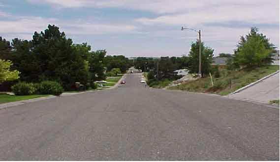 Photo 1.  Looking south down the hill.