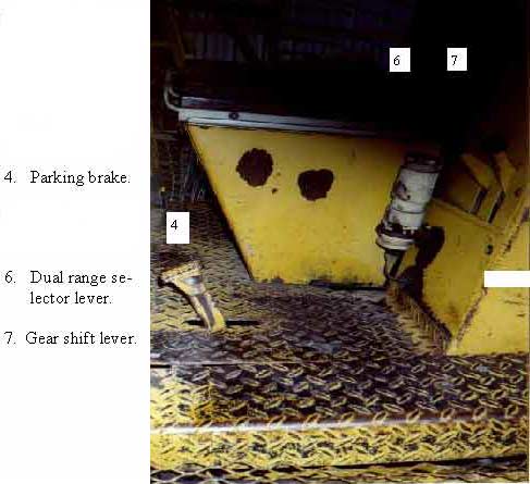 Photo 8.  Shows position of dual range selector lever and gear shift lever