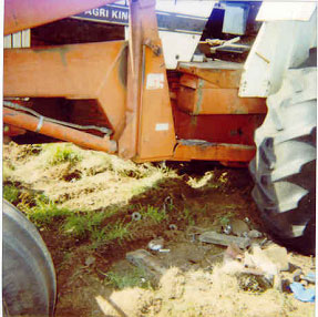 broken parts of the tractor