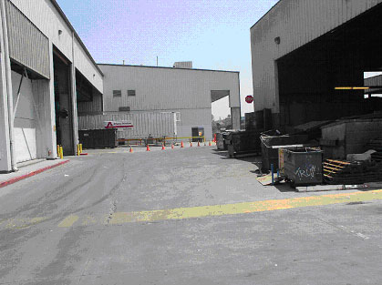 Exhibit 4. A view of the incident scene standing at 
      the break room looking north.