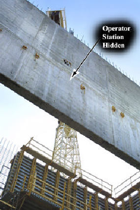 Photo 6 -- View of crane from location
where cement forms were loaded.