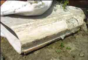 Section of uncured fiberglass liner