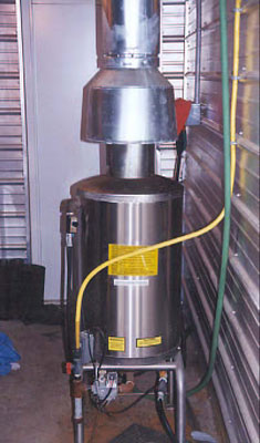 Photo 1 – Side view of LP fired heater unit.