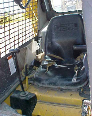Photo 2. Position of safety bar following the incident.