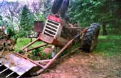 overturned tractor