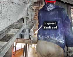 Photo 5 &ndash; Shows the height and location of the rotating shaft.