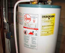 Figure 3. Location of flammable material warning label on side near top of heater.