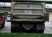 Rear view of incident dump truck.