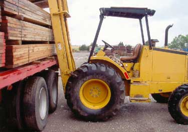 Forklift's position prior to incident.