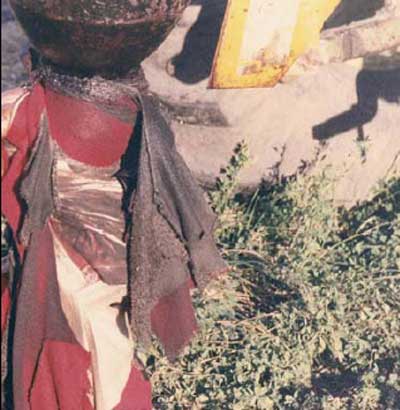 Victim&rsquo;s clothing wrapped around the auger