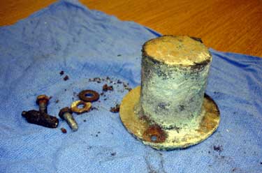 Photo 4. The shaft guard that had been removed during maintenance prior to the fatal incident.