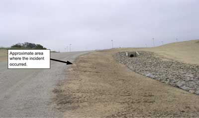 Exhibit 3. A picture of the roadway where the incident took place looking east. 