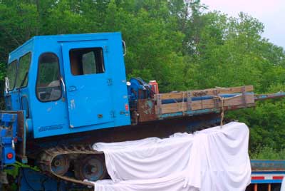 Off-road vehicle on a transport trailer
