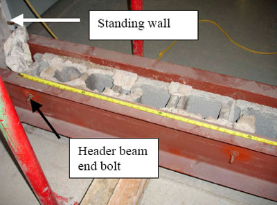 header beam end bolts