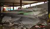 pile of concrete slabs after falling