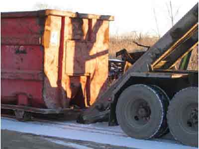 unloaded container.