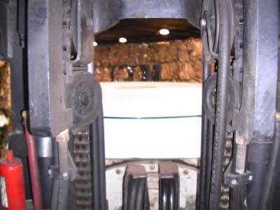 view from forklift driver seat