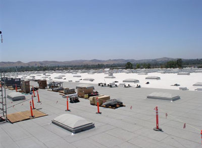 The rooftop looking west.