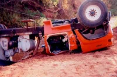 Figure 2. Close View of Crushed Truck Cab