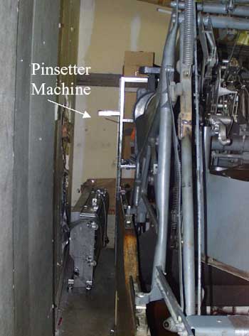 Figure 1. Walkway between pinsetter machine and wall.