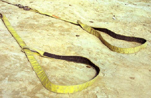 Photo 4 -- View of two nylon slings in typical choker position.