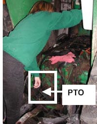 Figure 6 - Reaching for PTO lever