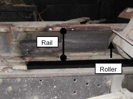 Figure 5.  Close-up of roller, rail.