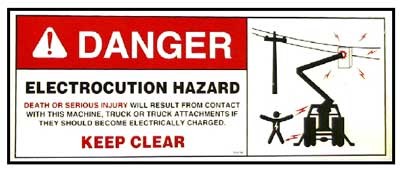 Danger Electrocution Hazard warning sign example.