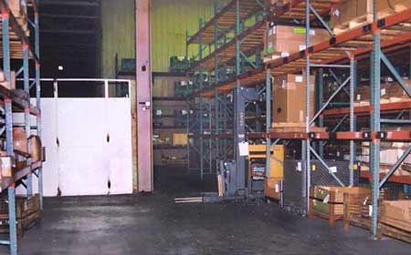 Photo 2 - Wide view from the left of the forklift, showing the T-intersection.