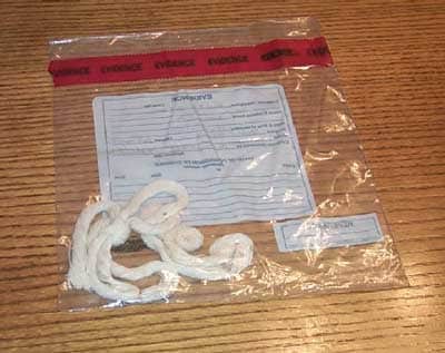 20-inch length of rope allegedly used as a tourniquet by the farm manager at time of Xylazine overdose.
