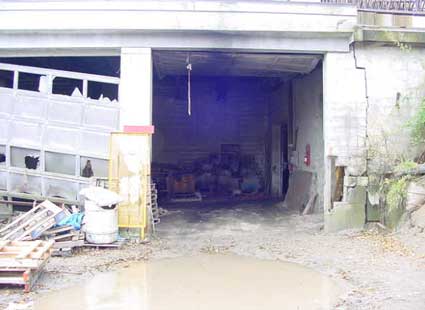 Figure 3 - Garage where the front end loader was parked