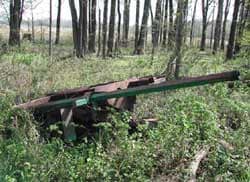Figure 2. Salvage flail mower in woodlot.