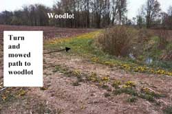 Figure 4. Lane ending at cornfield and turn to woodlot.