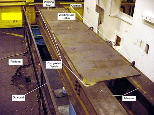 Figure 2. Steel Plate on I-beams.