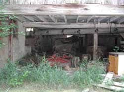 Figure 1. Storage area in barn for rotary mower.
