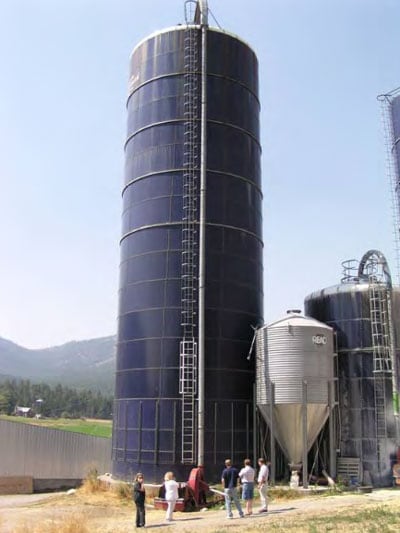 the silo from ground-level
