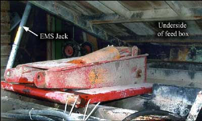 EMS Jack and underside of feed box