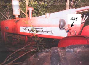 Figure 3. Farmall Tractor and key location.