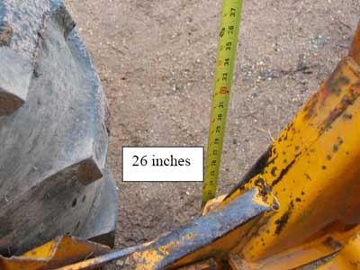 Figure 2. Height of subframe from ground of the tractor.