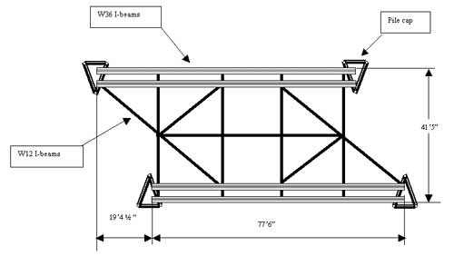 Figure 2. Overhead depiction of the third span of the temporary under-bridge.