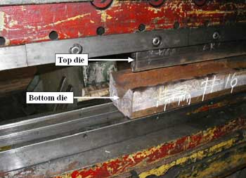 Figure 2. Top and bottom dies of press brake.