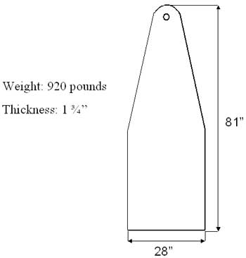 Figure 3. Sketch and measurements of lug involved in the incident.