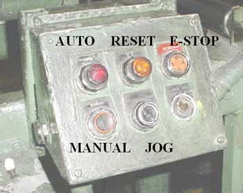 Figure 2. Control panel for the tread scrap machine involved in the incident.