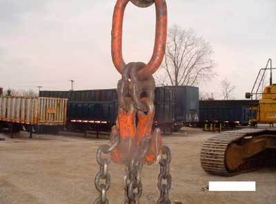 D Ring, chains, mobile crane