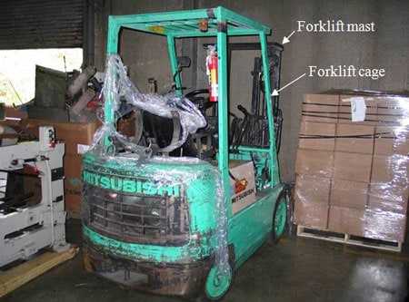 Forklift involved in the incident.