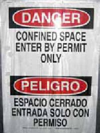 Figure 7. Close-up of Confined Space sign shown in Figures 5 &amp; 6 .